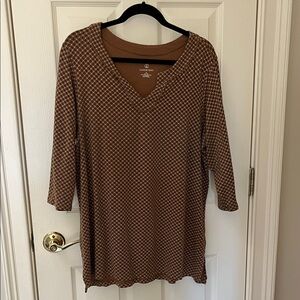 Lands' End Brown Geometric Women's Tunic